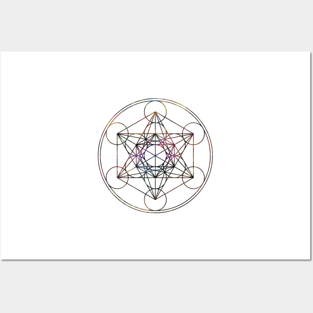 Metatron's Cube on White Wall Art by ClaudiaFlores